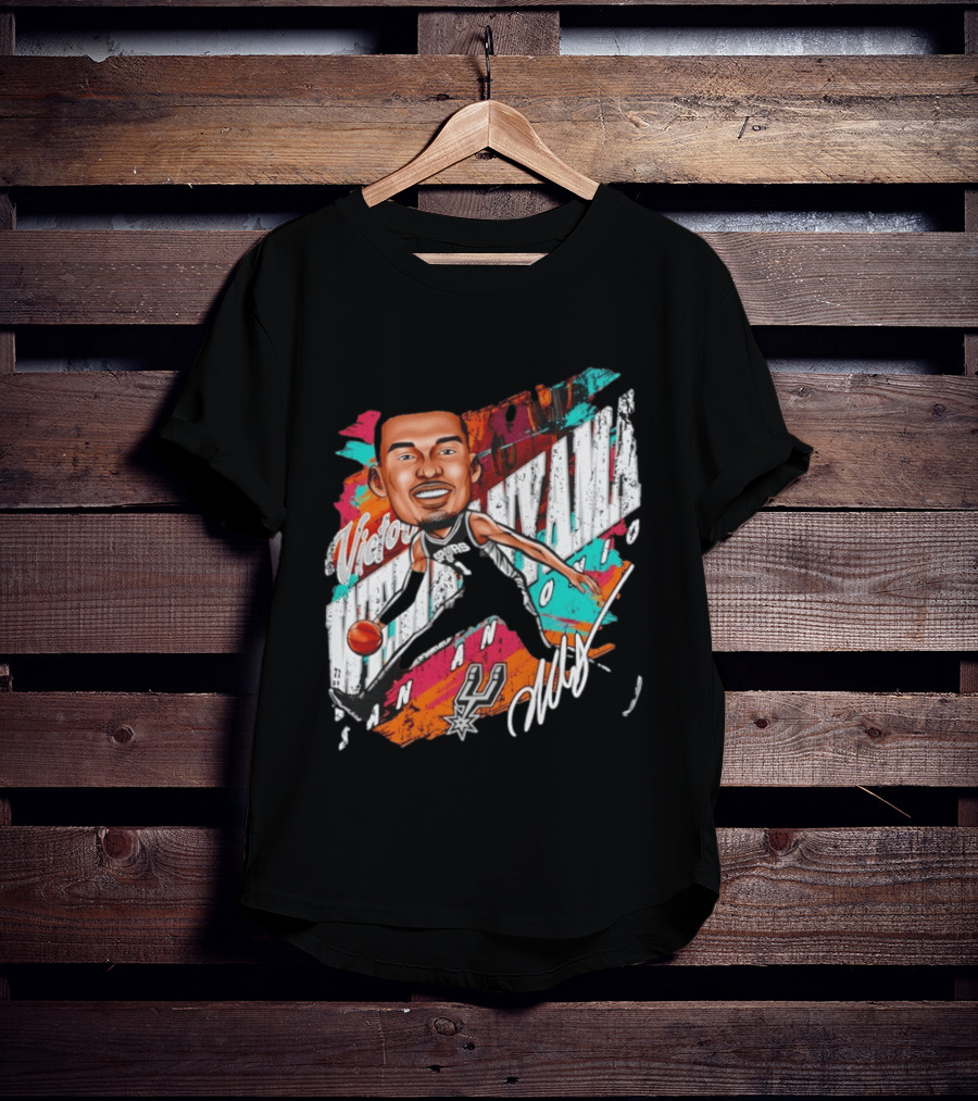 Victor Wembanyama San Antonio Spurs Basketball Cartoon T-Shirt