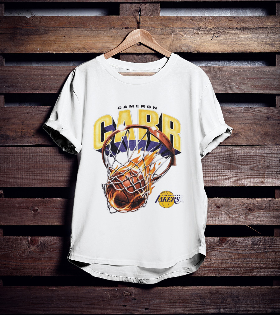 Cameron Carr Basketball Hoop Flame Los Angeles Lakers T-Shirt