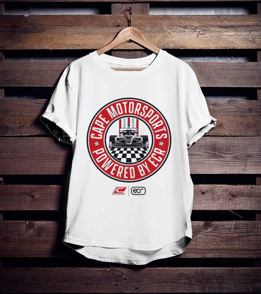 Cape Motorsports Powered By ECR Indy NXT 2026 Racing Car Checkered Flag T-Shirt