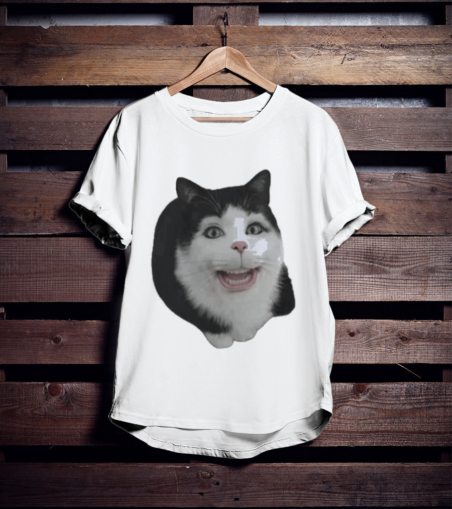 Grinning Cat With Human Teeth T-Shirt