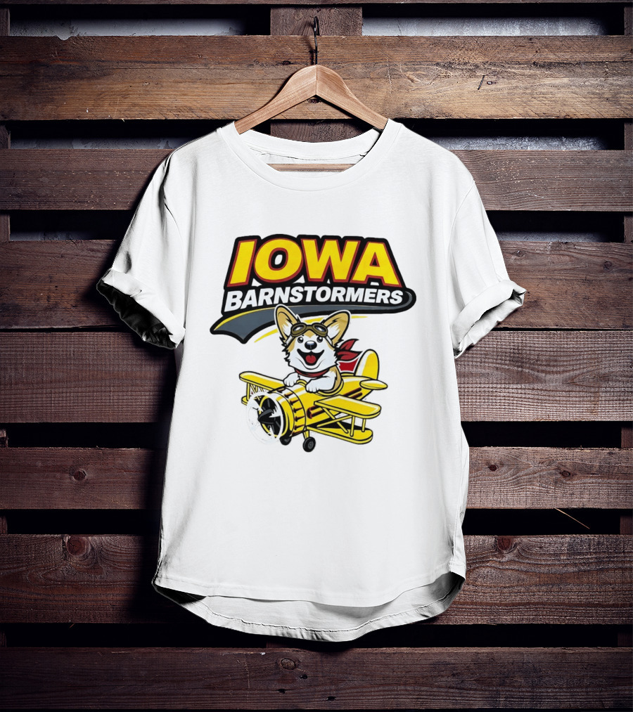 Iowa Barnstormers Corgi Pilot Airplane T-Shirt