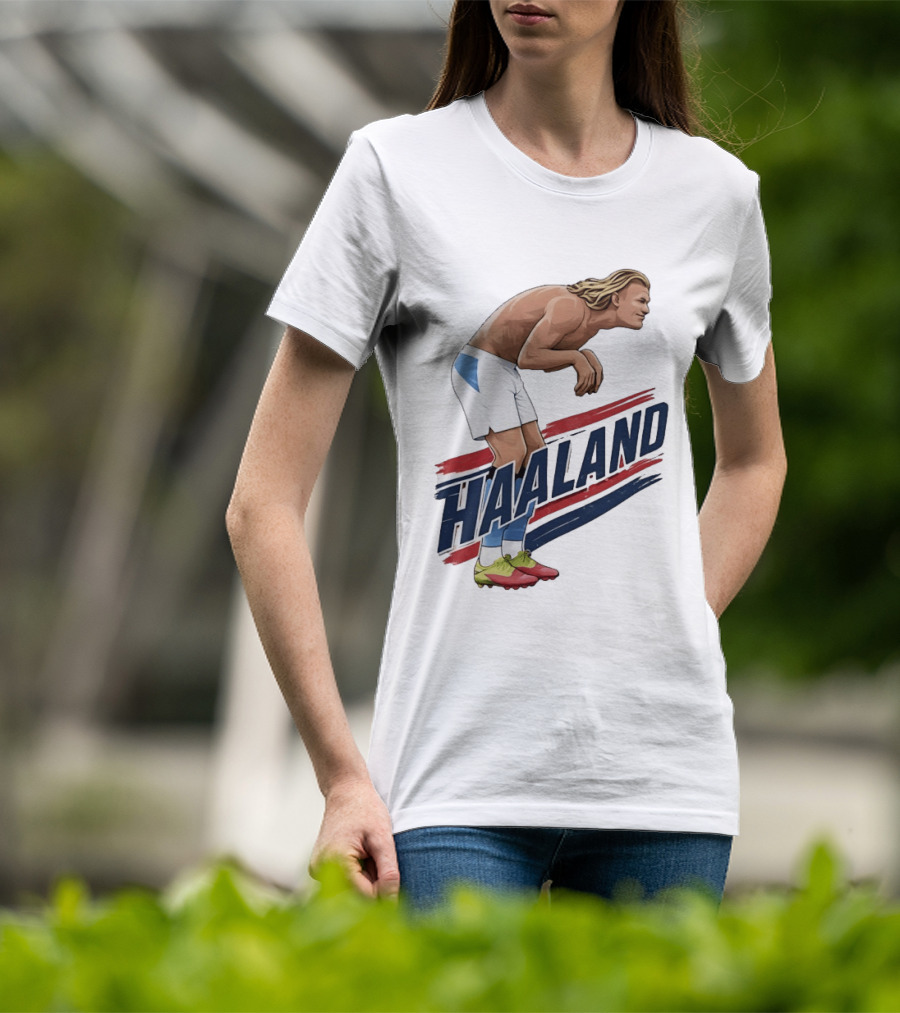 Haaland Taaland Meme Football Cartoon Player Pose T-Shirt