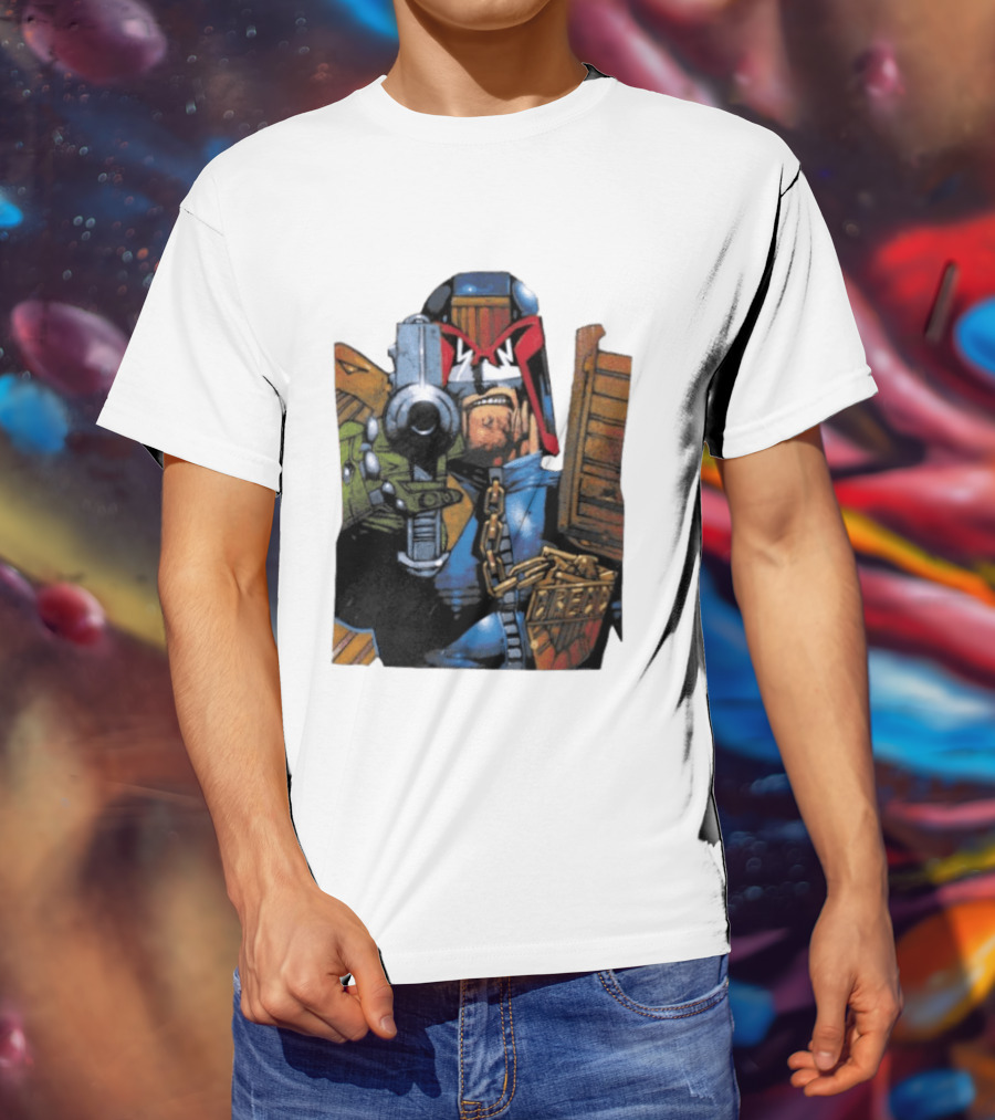 Judge Dredd 2000 AD Comic Book Character With Iconic Outfit T-Shirt
