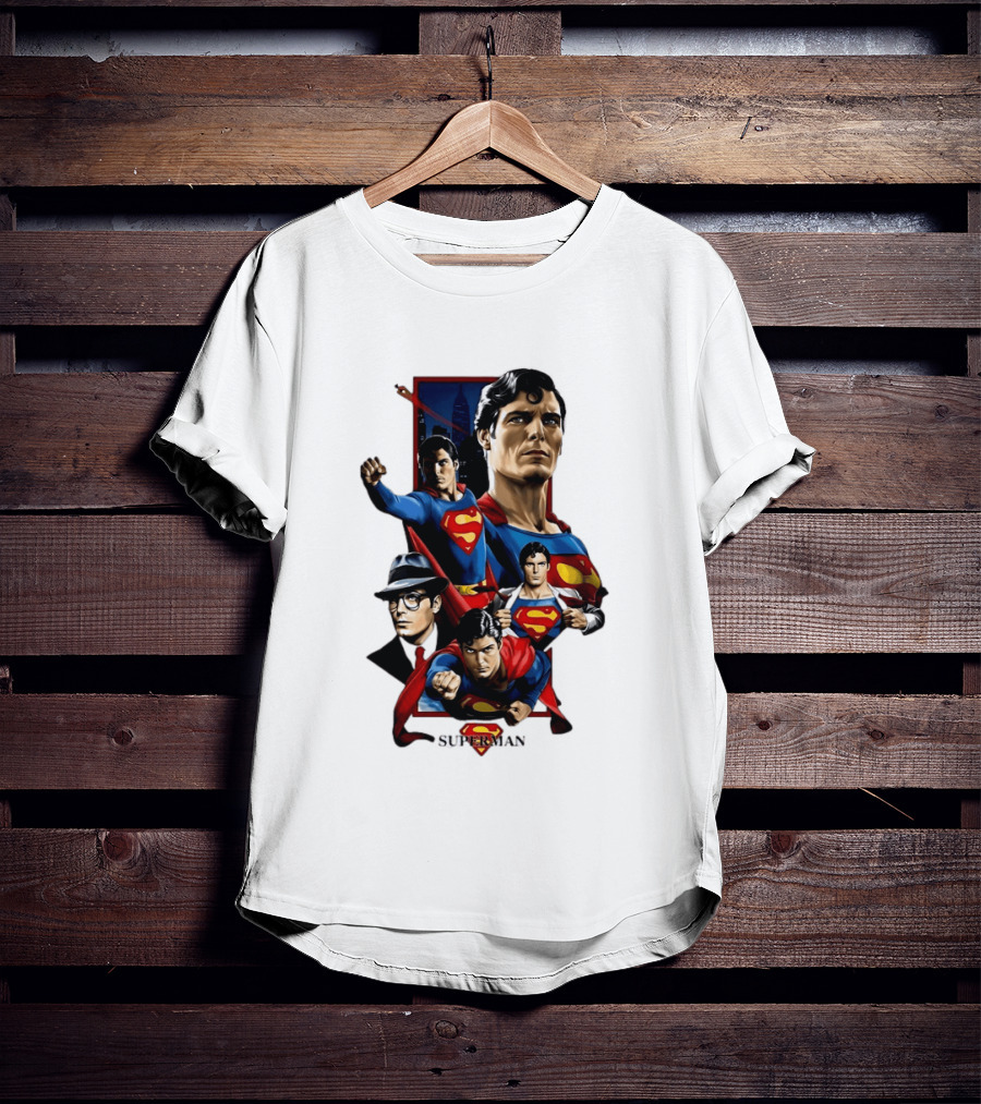 Superman Collage Classic Iconic Characters With S T-Shirt