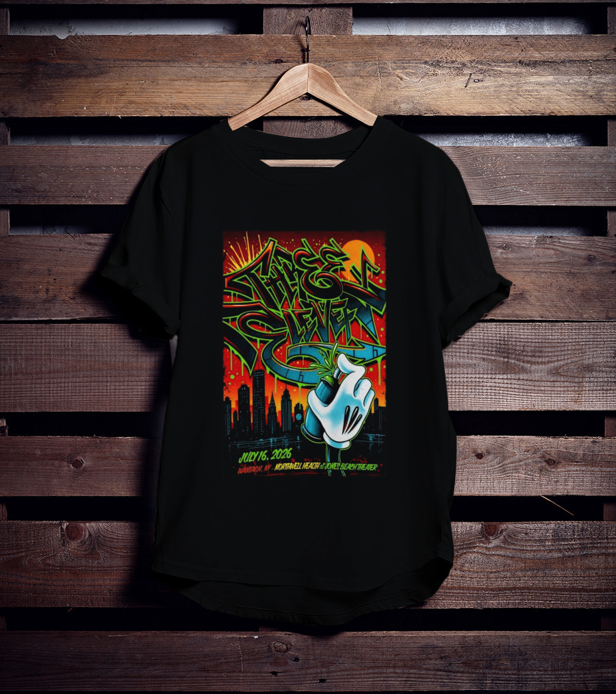 311 July 16 2026 Wantagh NY Northwell Health Jones Beach Theater Skyline Graffiti Hand Spray Can T-Shirt