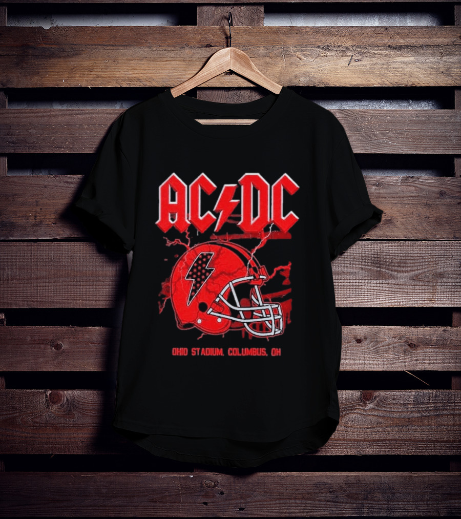ACDC Pwr Up Tour 2026 Ohio Stadium Columbus Exclusive July 15 Lightning Bolt Helmet T-Shirt