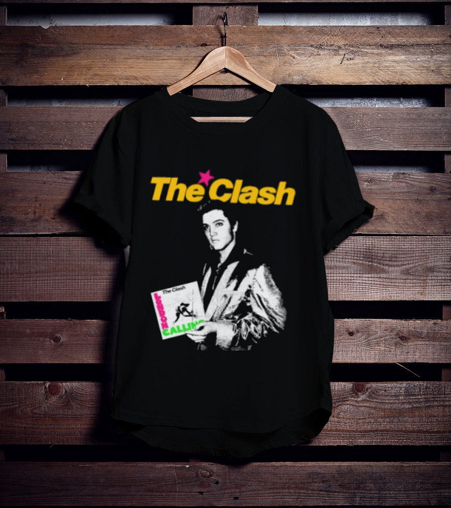 The Clash Elvis Presley London Calling Album Image T-Shirt