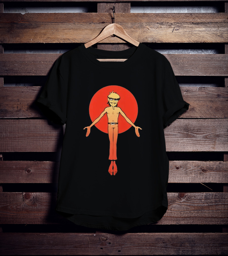 Gorillaz Murdoc Crucifix Pose Red Circle T-Shirt