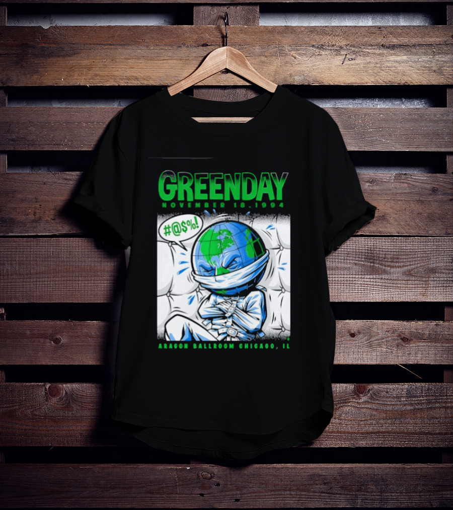 Greenday November 18 1994 Aragon Ballroom Chicago IL Earth T-Shirt