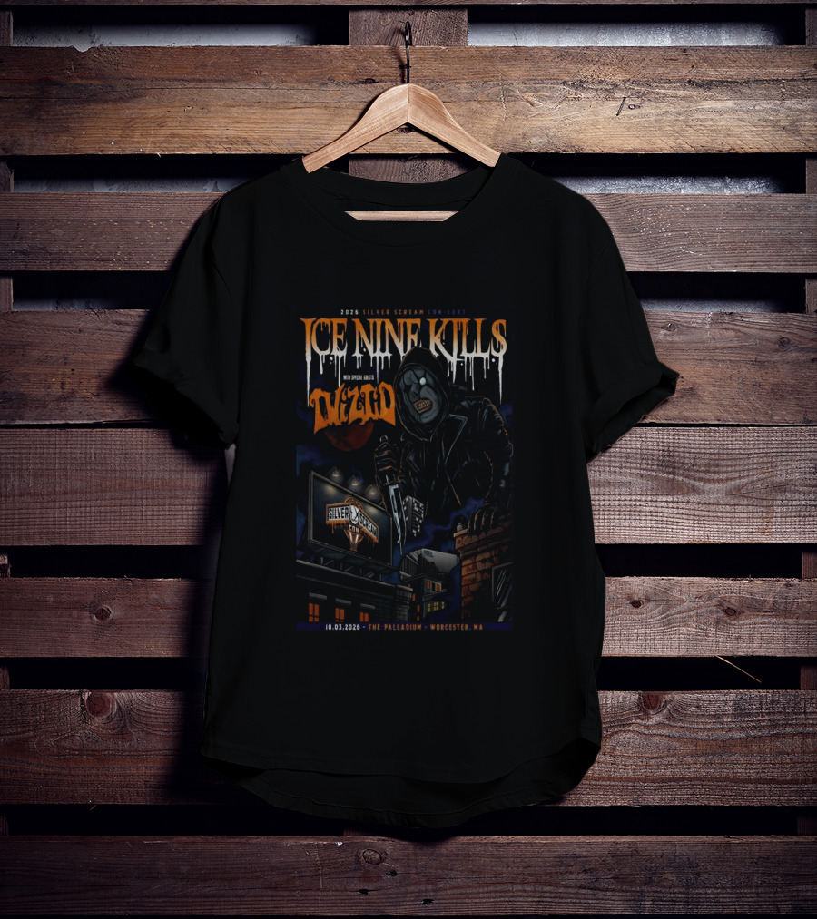2025 Silver Scream Con Ice Nine Kills With Special Guests Wzrd The Palladium Worcester MA 10.03.2026 T-Shirt