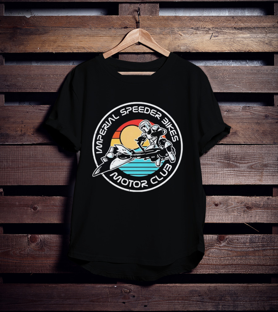 Imperial Speeder Bikes Motor Club Retro Sunset Circle T-Shirt