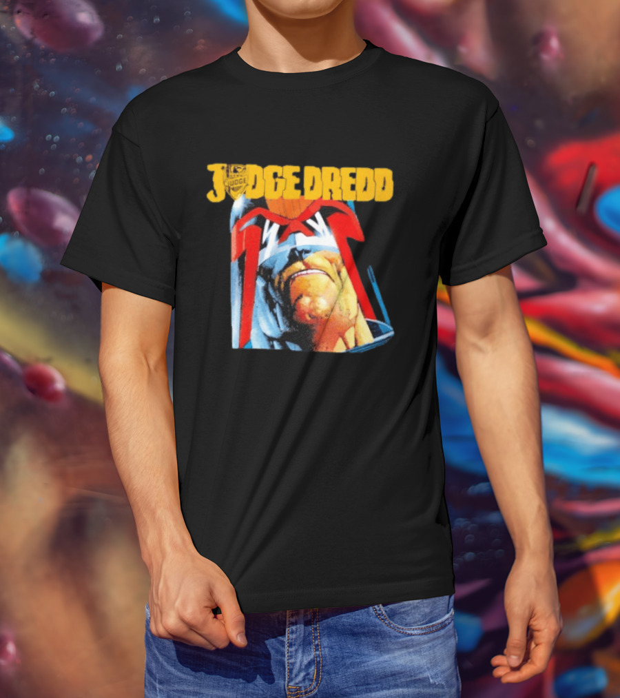 Judge Dredd Face Of Justice Iconic 2000 AD Comic Book Cover T-Shirt