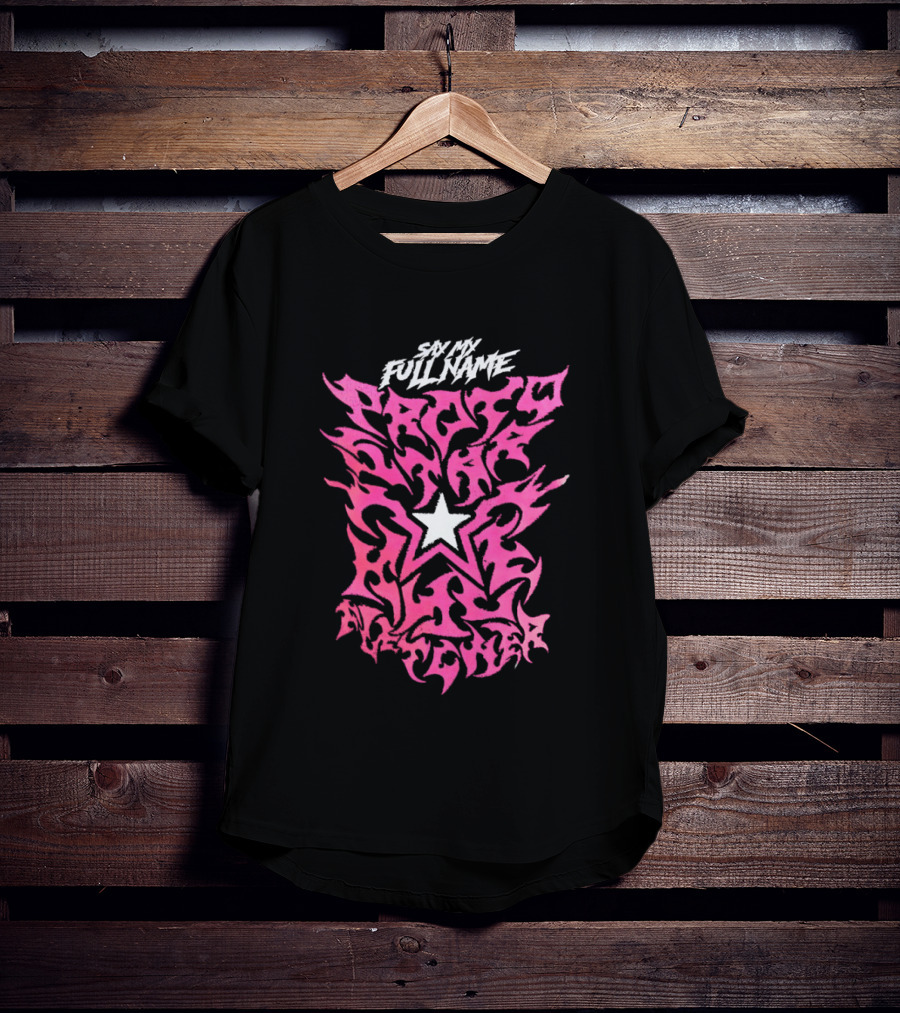 Pretty Peter Avalon Say My Full Name Star Pink Text AEW T-Shirt