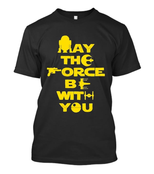 Star Wars May The Force Be With You Droid And Spaceship T-Shirt