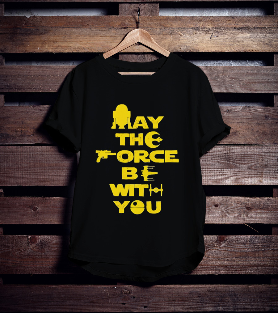 Star Wars May The Force Be With You Droid And Spaceship T-Shirt