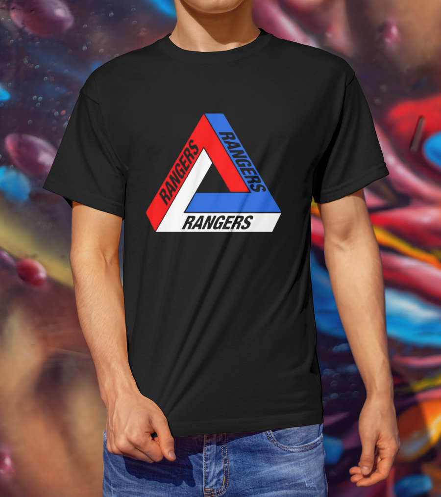 Rangers Penrose Triangle Optical Illusion Sports T-Shirt