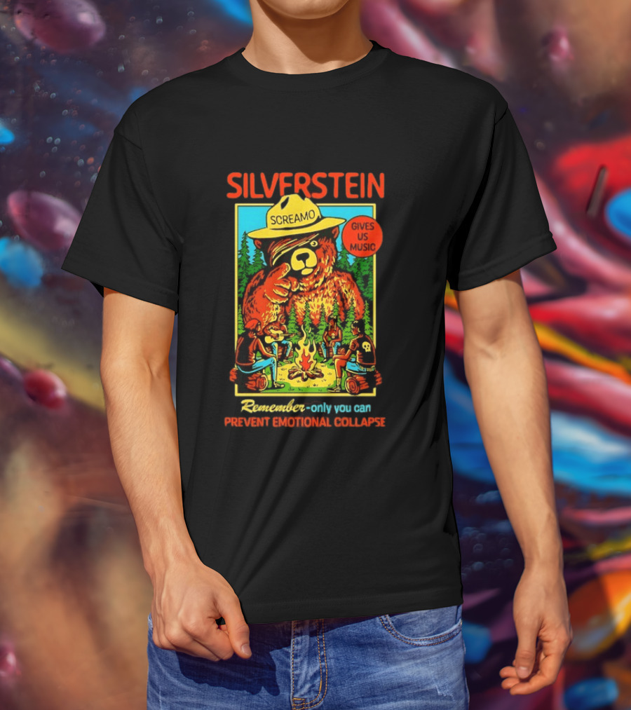 Silverstein Screamo Bear Gives Us Music Prevent Emotional Collapse T-Shirt