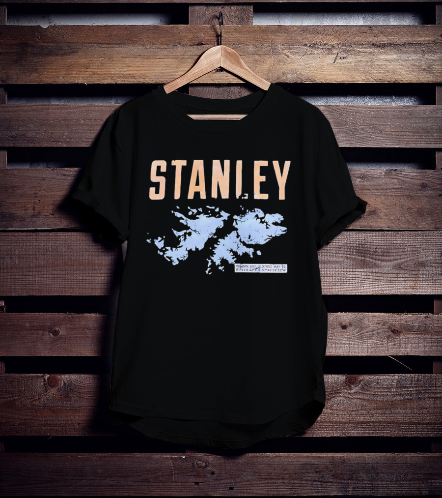 Stanley Falkland Islands Vulcan 607 May 82 Coordinates Operation Black Buck T-Shirt