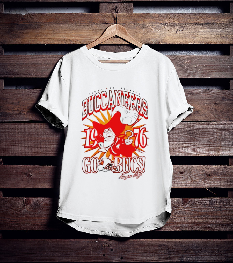 Tampa Bay Florida Buccaneers 1976 Go Bucs Captain Hook T-Shirt