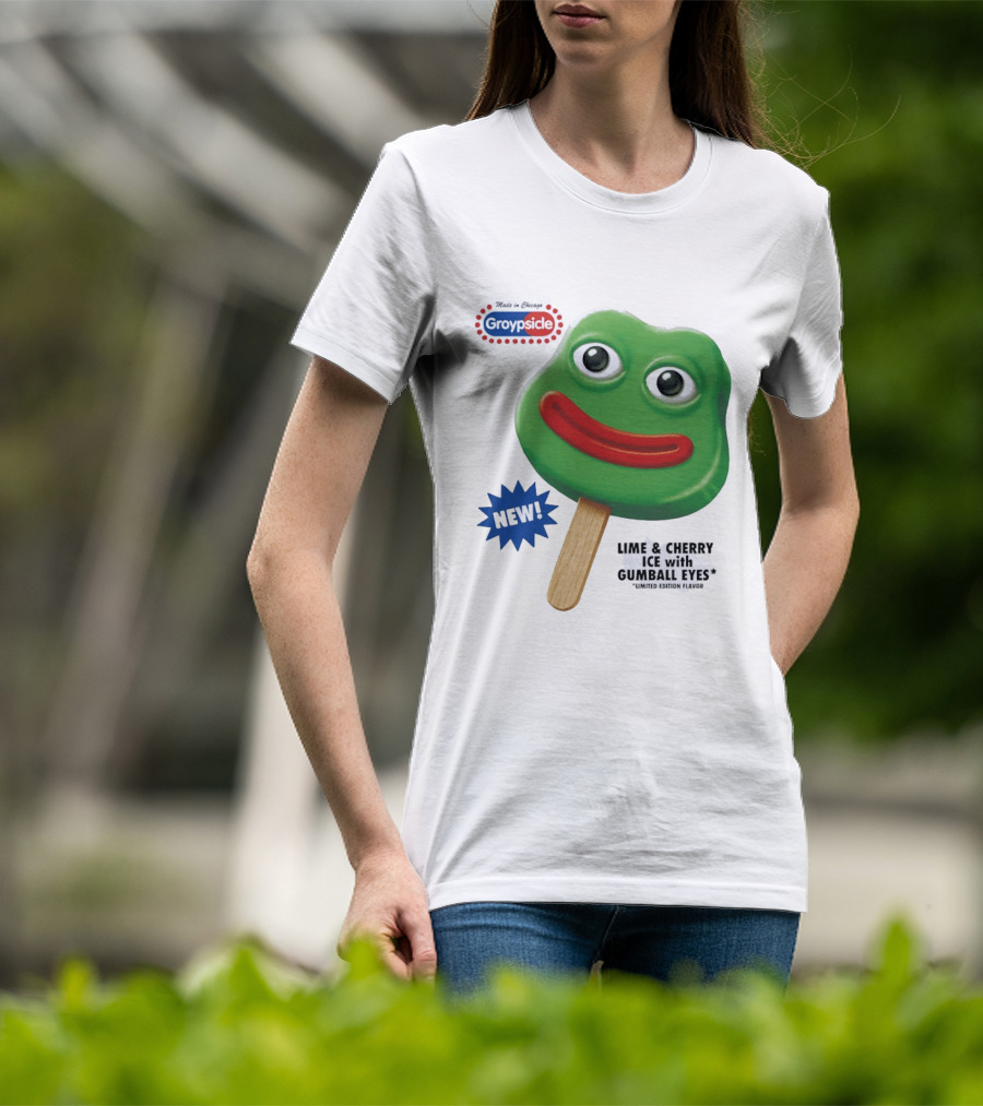 Groypsicle Lime And Cherry Ice With Gumball Eyes Limited Edition Made In Chicago T-Shirt