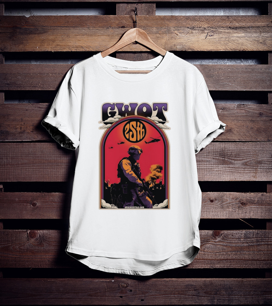 GWOT 25th Anniversary Soldier Helicopters Gruntstyle.com T-Shirt