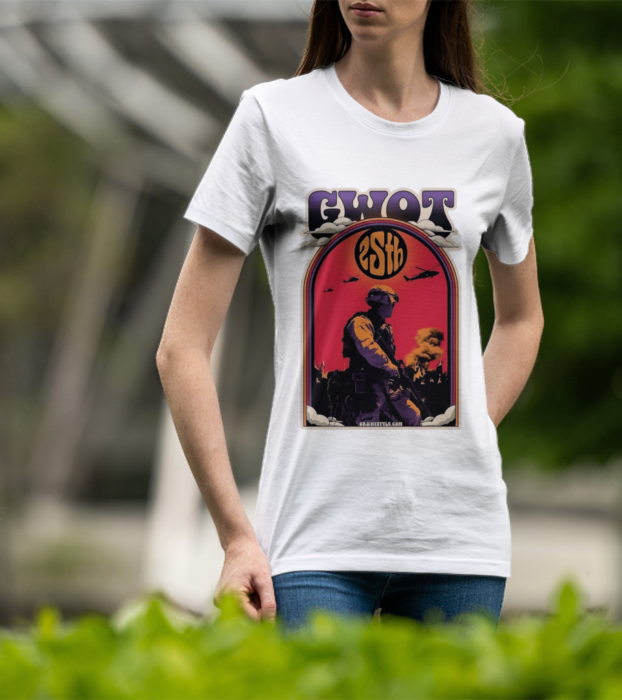 GWOT 25th Anniversary Soldier Helicopters Gruntstyle.com T-Shirt