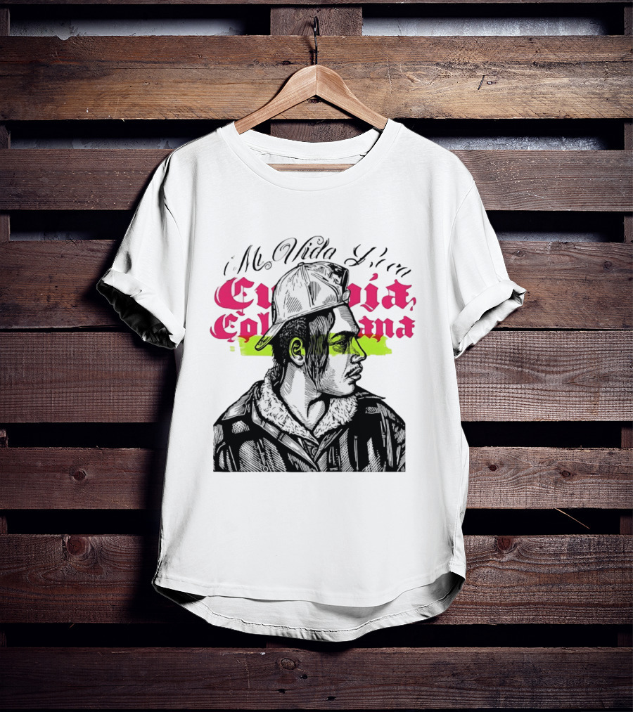 Mi Vida Loca Cultura Colombiana Urban Chicano Streetwear T-Shirt