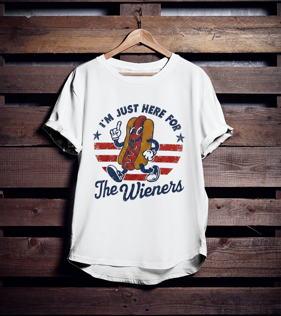 I'm Just Here For The Wieners Hot Dog Fun T-Shirt