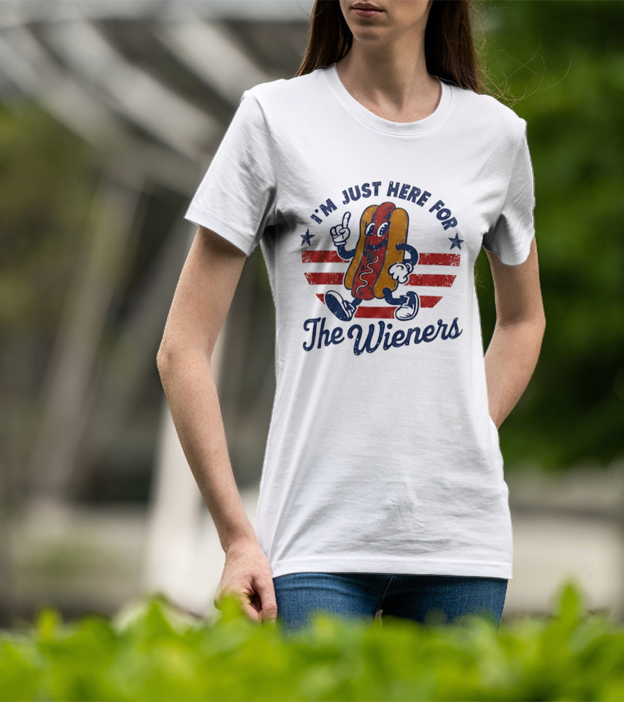 I'm Just Here For The Wieners Hot Dog Fun T-Shirt