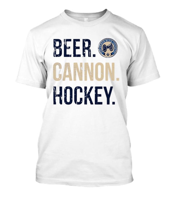 Columbus Blue Jackets Beer Cannon Hockey Team Spirit T-Shirt
