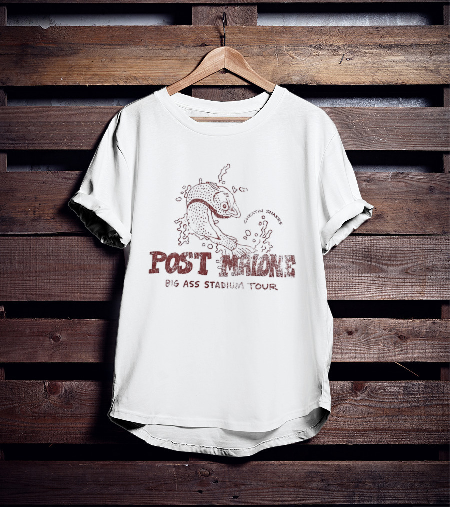 Post Malone Big Ass Stadium Tour Cheatin Snakes Distressed T-Shirt