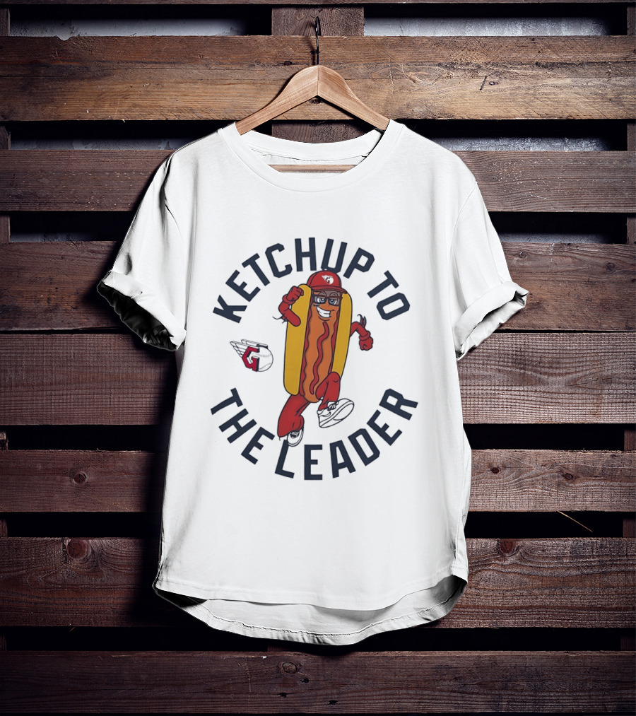 Ketchup To The Leader Hot Dog Baseball Funny Cool Running T-Shirt