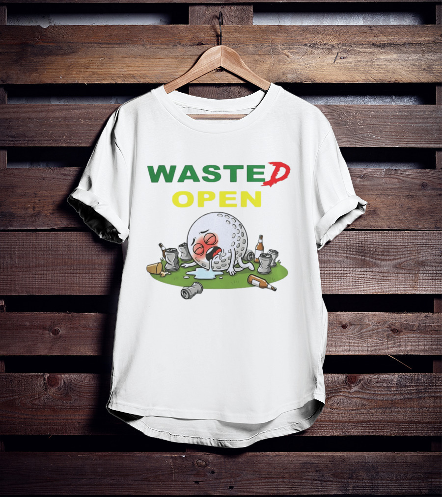 Wasted Open Funny Golf Ball Drinking Party Cans And Bottles T-Shirt