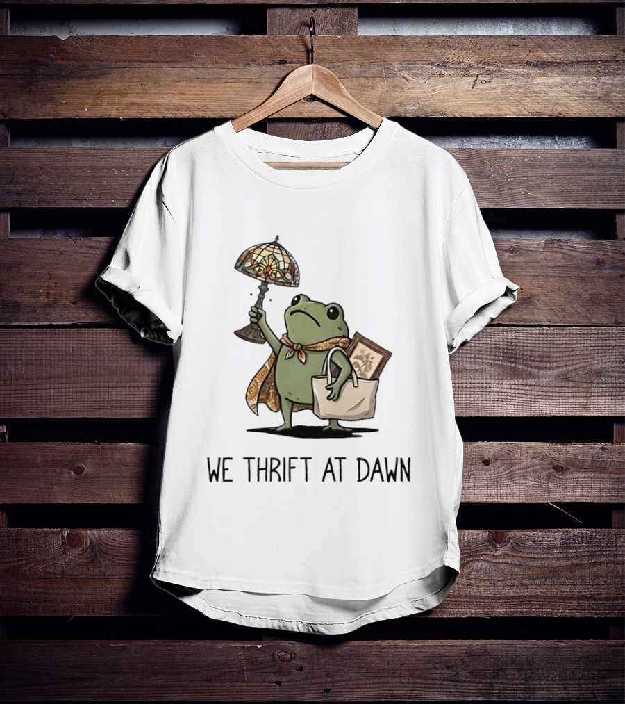We Thrift At Dawn Frog With Vintage Lamp And T-Shirt