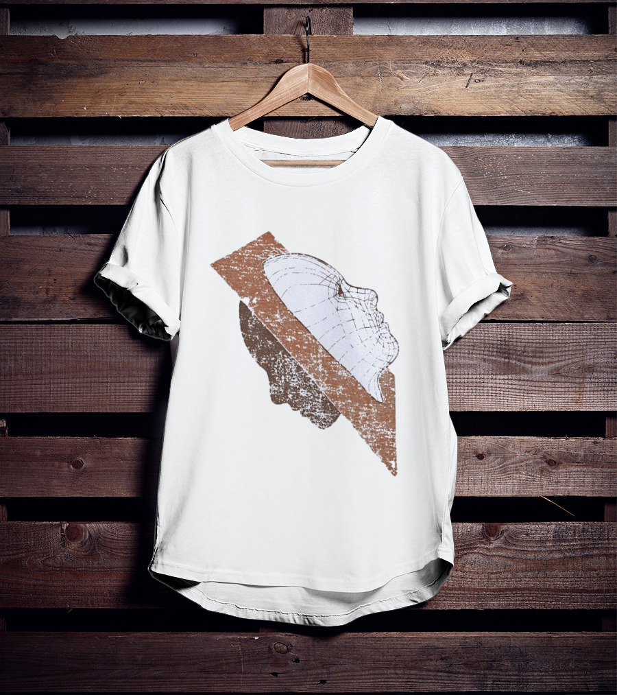 Wireframe Human Profile Collage Abstract Geometric Face T-Shirt