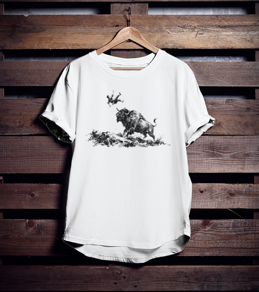 Yellowstone National Park Bison Toss Do Not Pet The Wildlife Warning T-Shirt