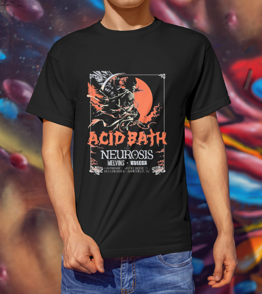 Acid Bath Neurosis Melvins Kylesa Asheville Concert T-Shirt