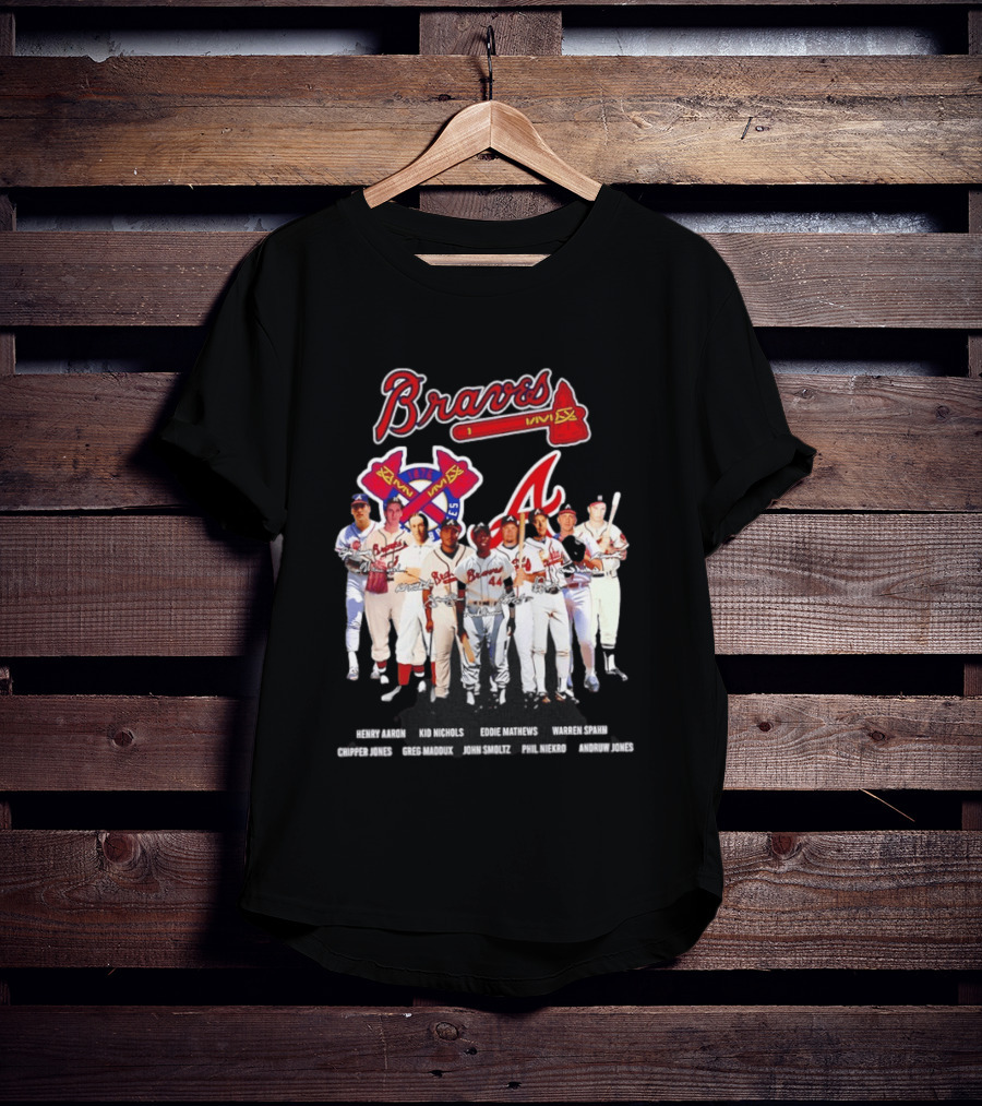 Atlanta Braves Legends Aaron Nichols Mathews Spahn Jones Maddux Smoltz Niekro T-Shirt