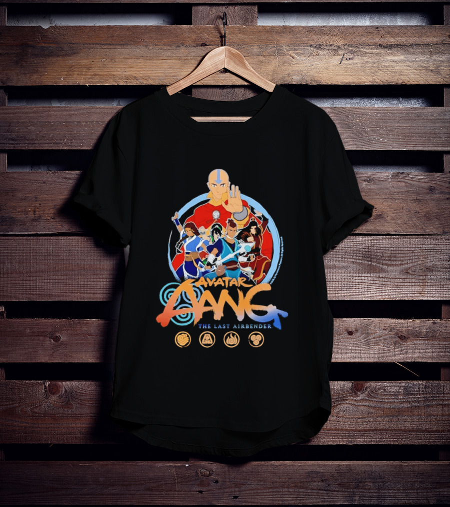 Avatar Aang The Last Airbender Team Elements Katara Toph Sokka Zuko Iroh Momo Appa T-Shirt