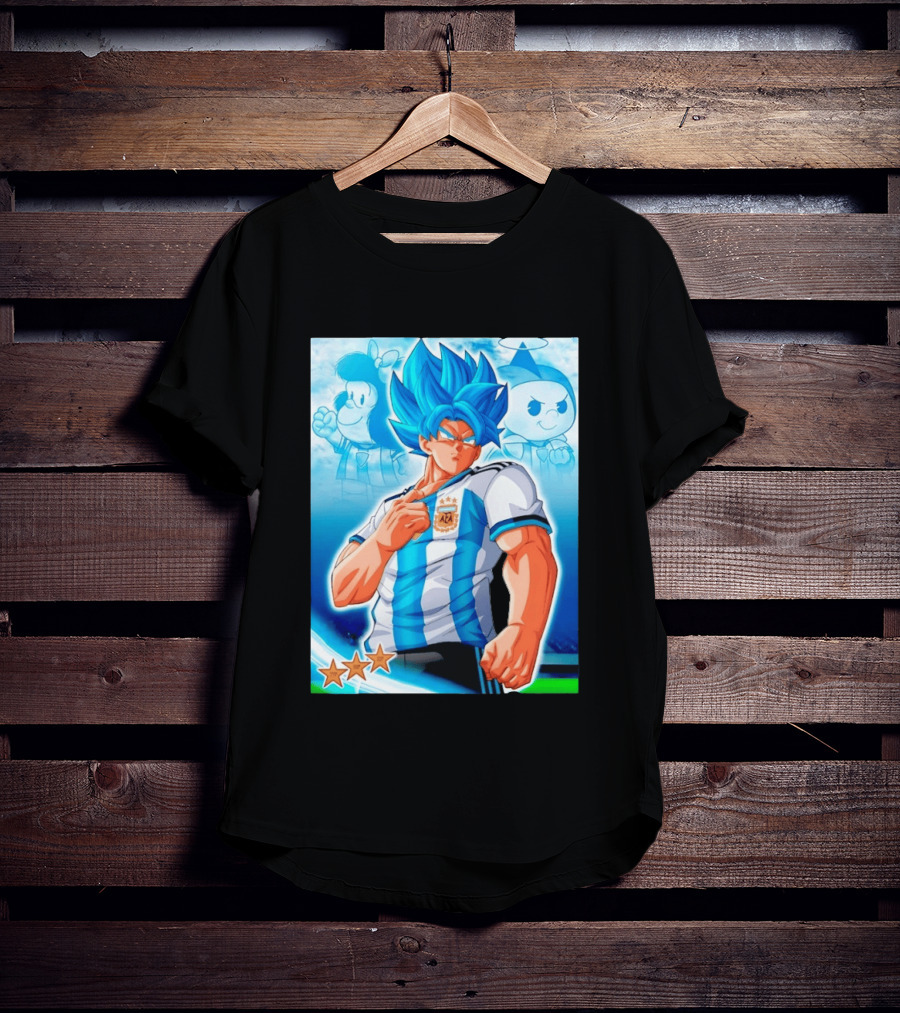 Super Saiyan Goku Dragon Ball Argentina AFA Jersey Victory Stars T-Shirt