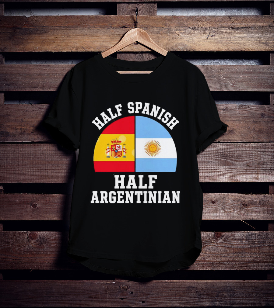 Half Spanish Half Argentinian Flags T-Shirt