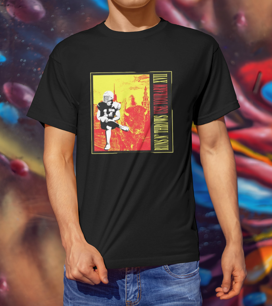 Buffalo Bills Josh Allen Runs N' Throws Use Your Arm XVII Football Buffalo T-Shirt