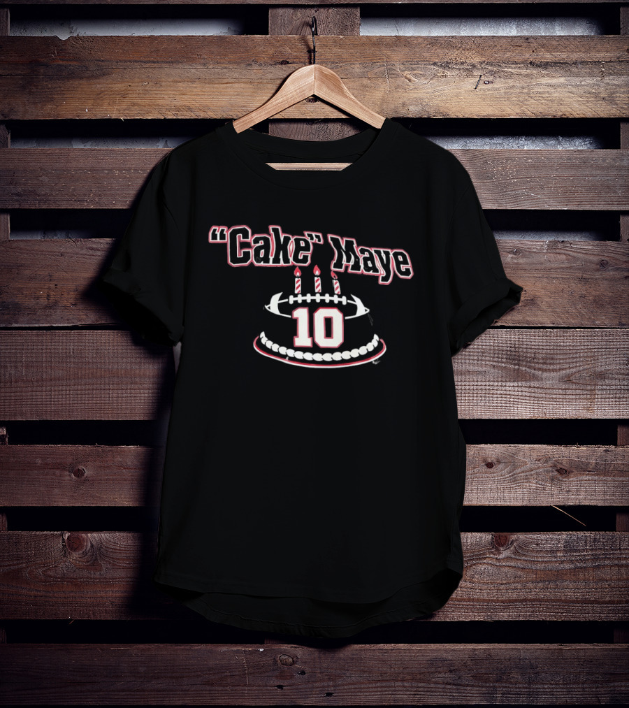 New England Patriots Cake Maye 10 Birthday Football T-Shirt