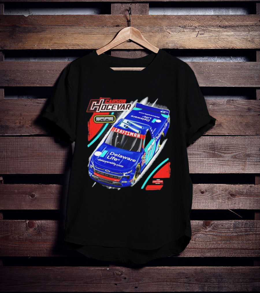 Carson Hocevar Spire Motorsports #77 Delaware Life Craftsman Racing T-Shirt