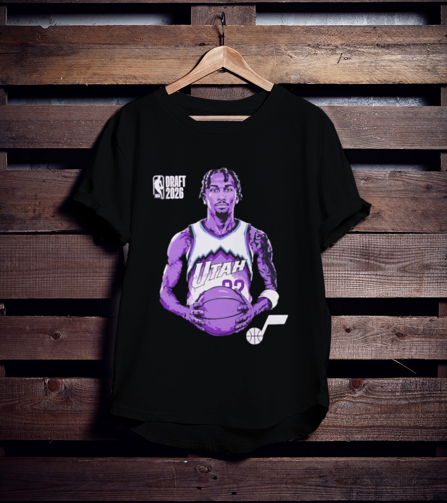 Utah Jazz 2026 NBA Draft Darryn Peterson Fade Basketball T-Shirt