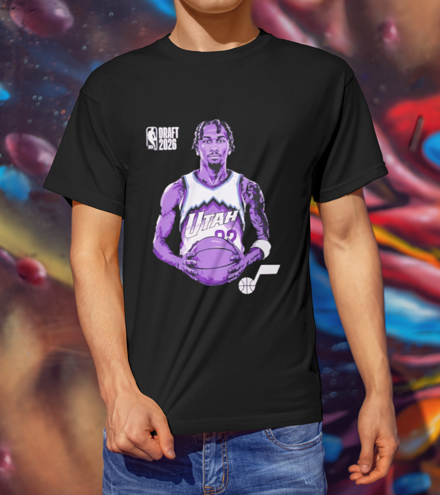 Utah Jazz 2026 NBA Draft Darryn Peterson Fade Basketball T-Shirt