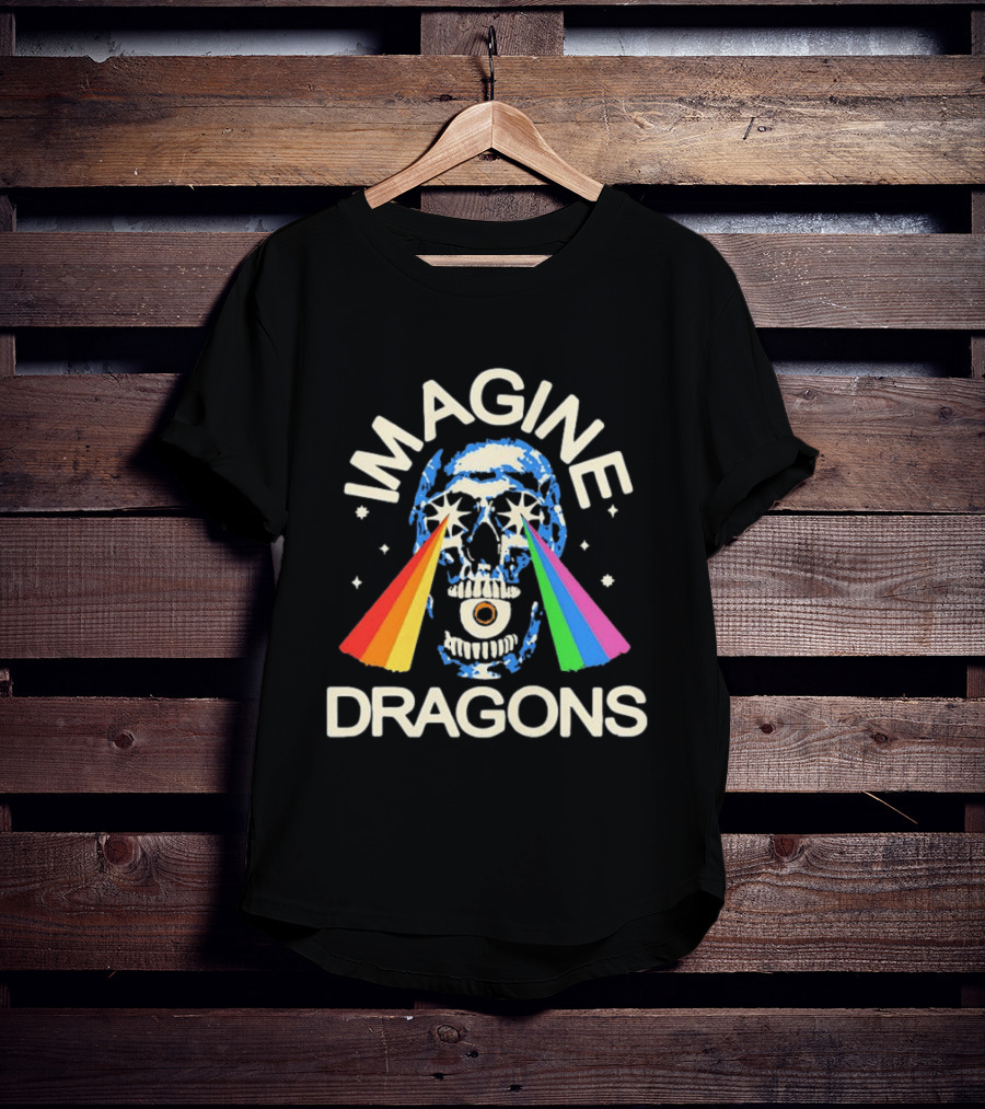 Imagine Dragons Skull Rainbow Eyes Spectrum Vision T-Shirt