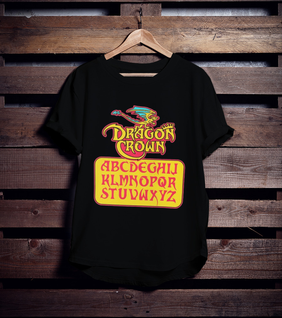 Dragon Crown Alphabet With Colorful Dragon Art And Bold Letters T-Shirt