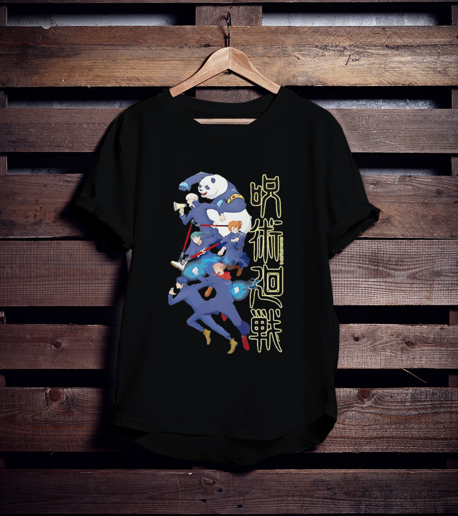 Jujutsu Kaisen Group Yuji Itadori Panda Megumi Fushiguro Nobara Kugisaki Anime Characters T-Shirt
