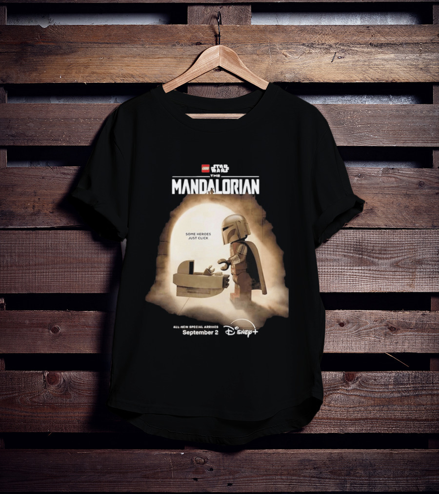 LEGO Star Wars The Mandalorian Some Heroes Just Click Disney Plus September 2026 T-Shirt